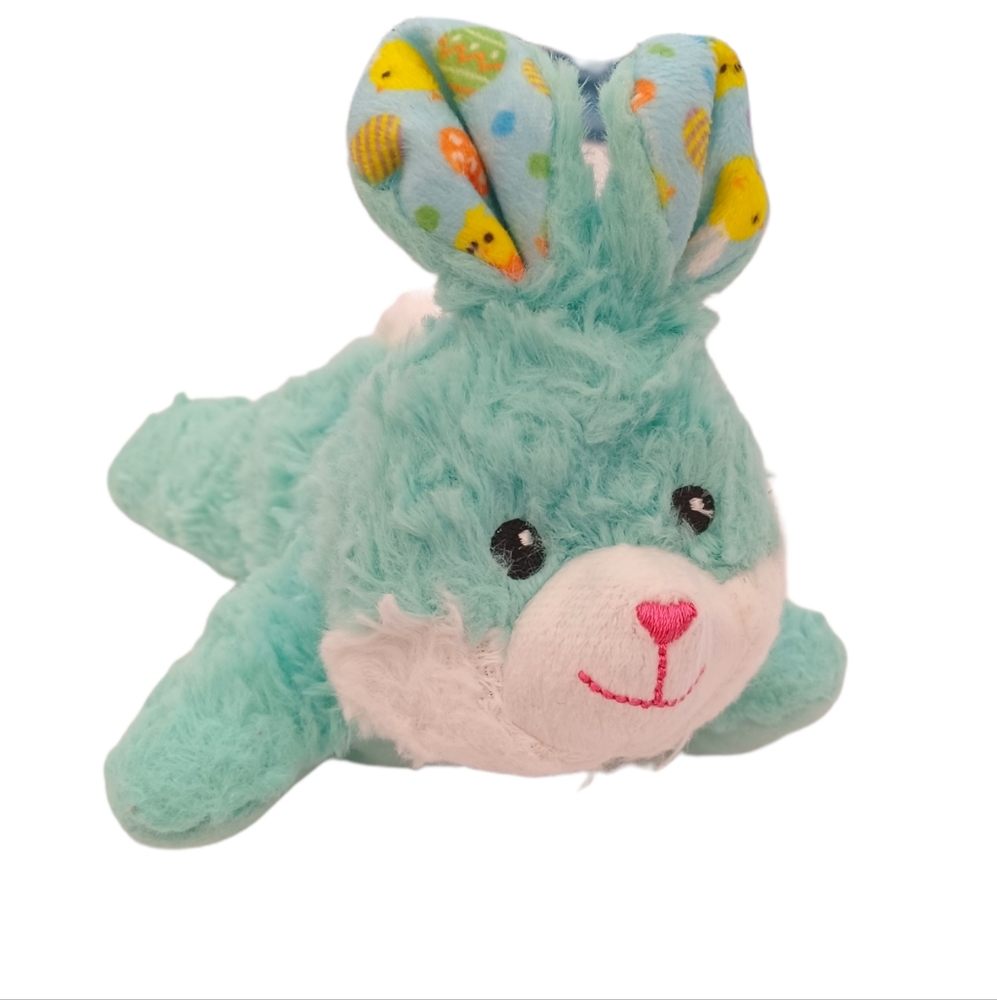 -Greenbrier Fuzzy Friends EASTER BUNNY RABBIT Floppy ear  6" Blue Laying Plush